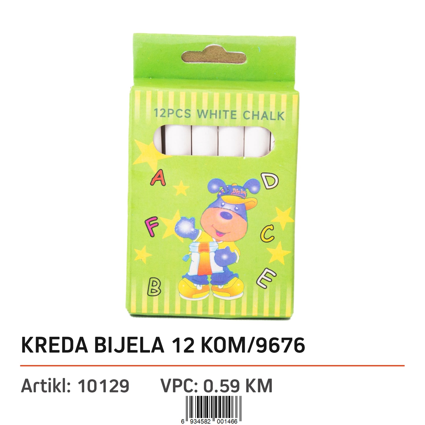 Bijela Kreda Za Crtanje - 12 Komada - 9676